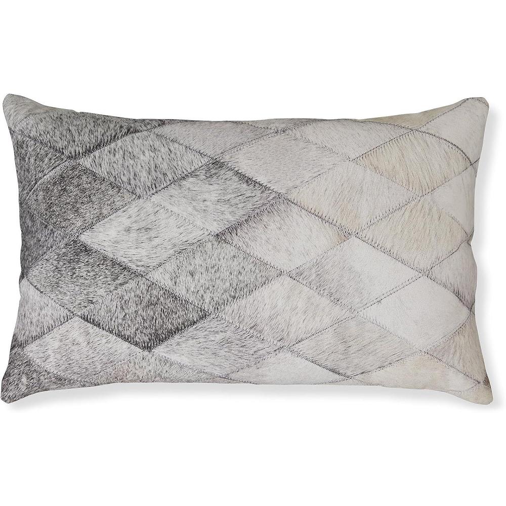 imageSignature Design by Ashley Pacrich Diamond Pattern Plush Pillow 22 W x 14 H Machine Washable Gray amp Light Brown