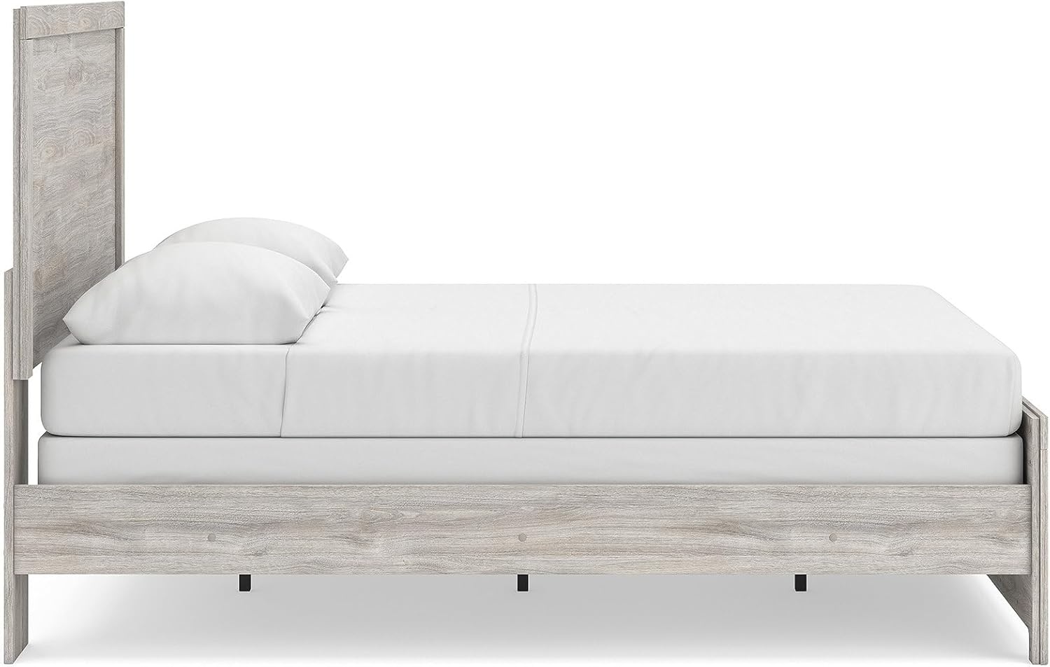 imageSignature Design by Ashley Jonnifer Queen Panel Bed Frame Light Gray Bedroom Furniture with Panel Headboard Engineered Wood and Decorative Laminate Relaxed Casual Style