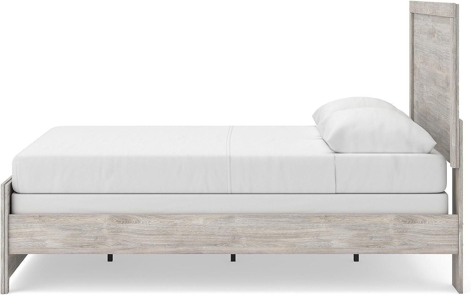 imageSignature Design by Ashley Jonnifer Queen Panel Bed Frame Light Gray Bedroom Furniture with Panel Headboard Engineered Wood and Decorative Laminate Relaxed Casual Style