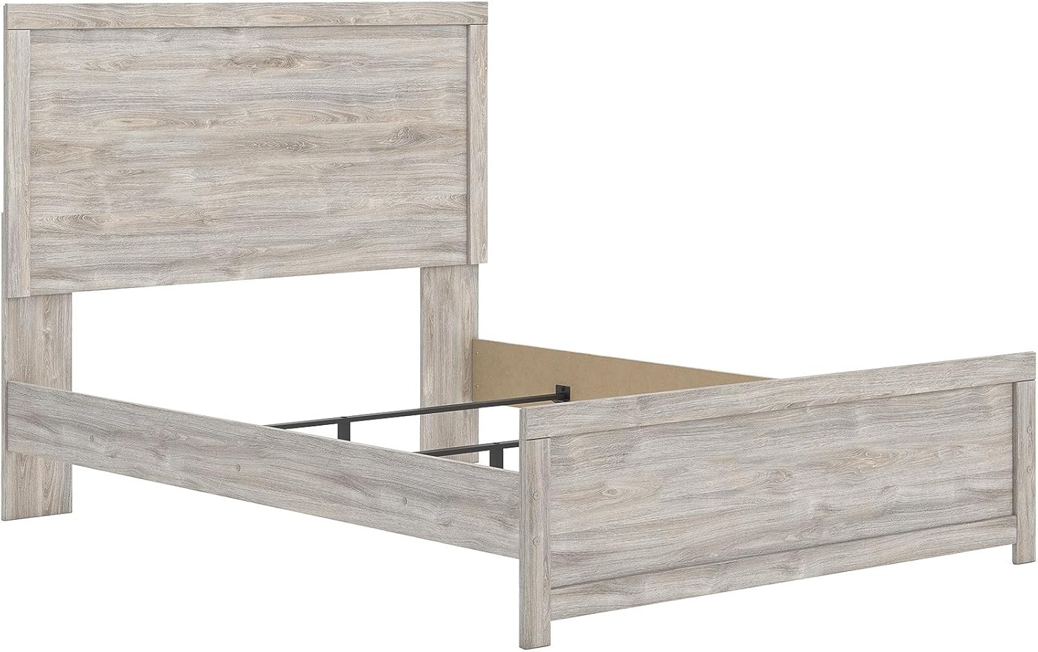 imageSignature Design by Ashley Jonnifer Queen Panel Bed Frame Light Gray Bedroom Furniture with Panel Headboard Engineered Wood and Decorative Laminate Relaxed Casual Style