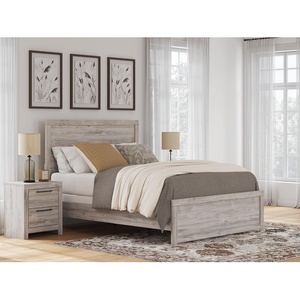 Signature Design by Ashley Jonnifer Queen Panel Bed Frame, Light Gray Bedroom Furniture with Panel Headboard, Engineered Wood and Decorative Laminate, Relaxed Casual Style