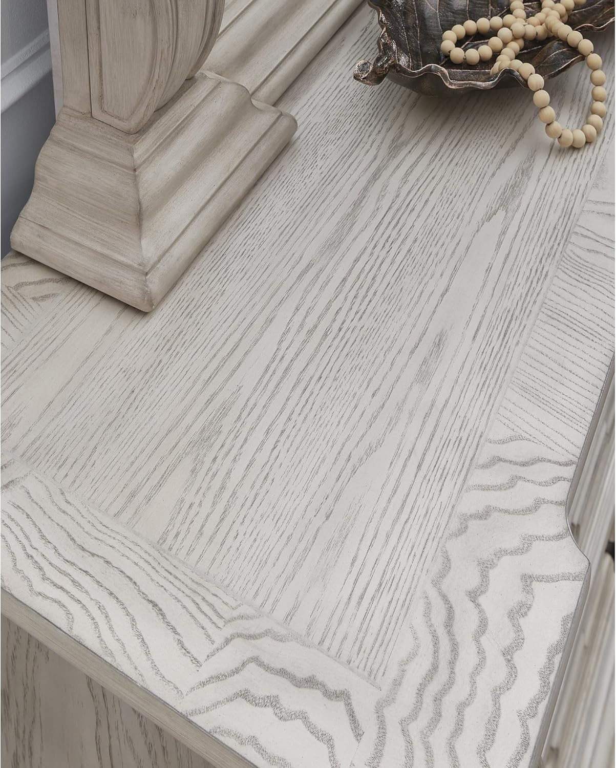 image:imageSignature Design by Ashley Andonhall Dresser and Mirror Ornate Traditional Storage with SmoothGlide Drawers Hardwood Solids and Veneers Bedroom Furniture Set Antiqued White