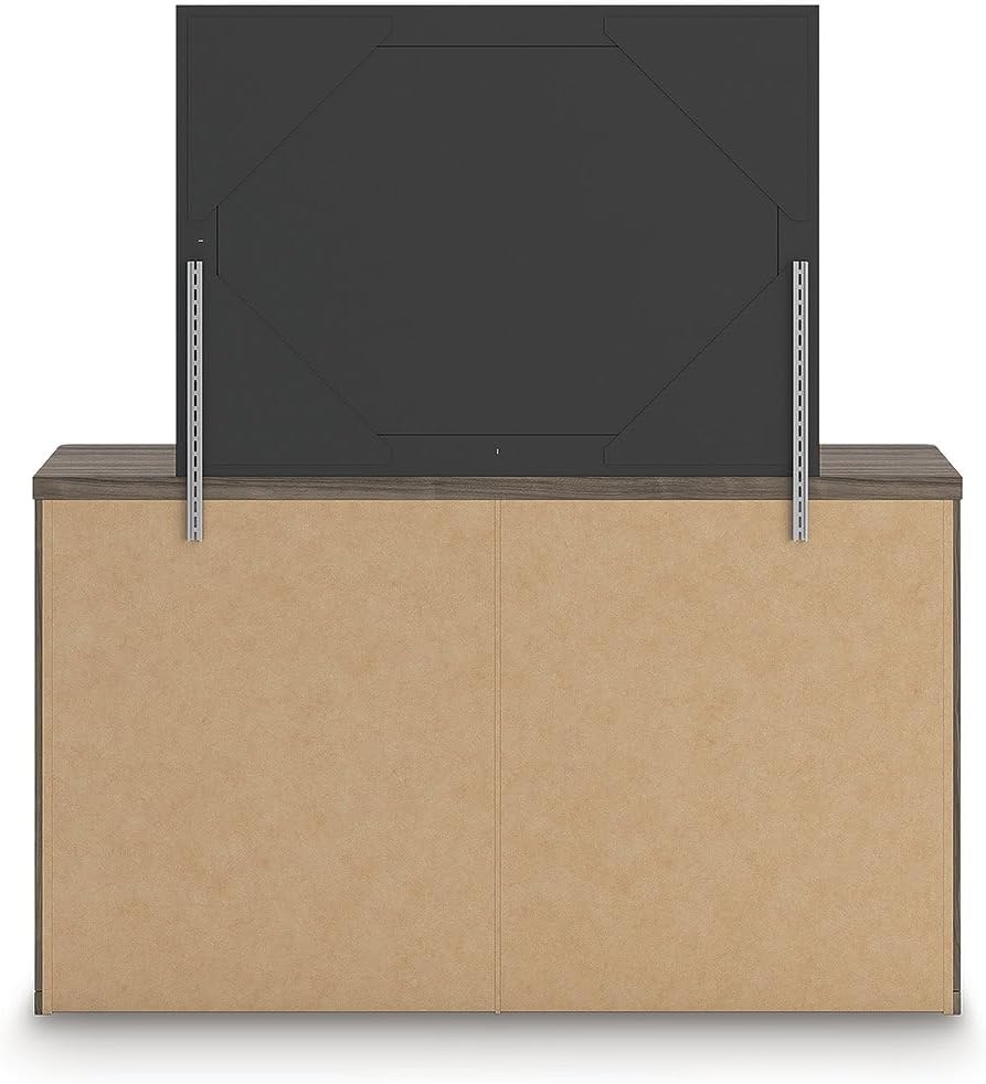 image:imageSignature Design by Ashley Mazilar Dresser with Mirror Bedroom Storage Engineered Wood and Decorative Laminate 6Drawer Design with Modern Hardware BrownMatte White