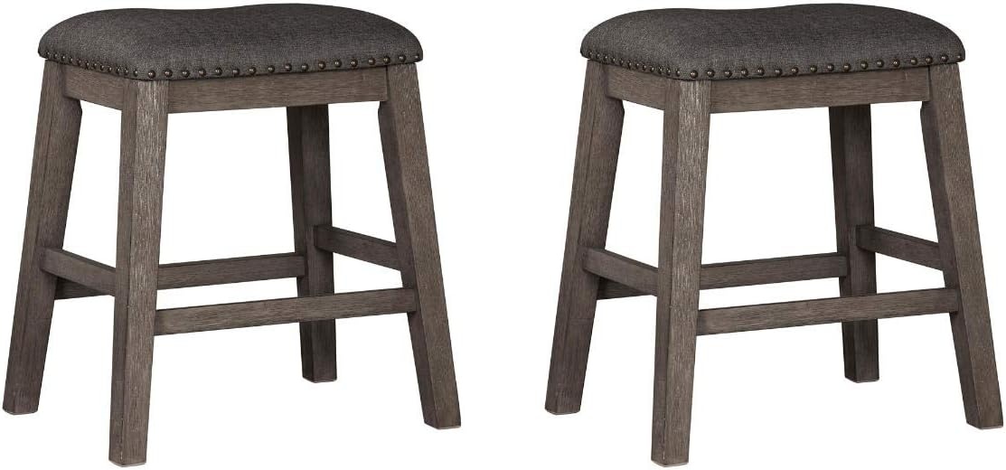 image:imageSignature Design by Ashley Caitbrook 24 Counter Height Barstools Set of 4 GrayRustic Gray