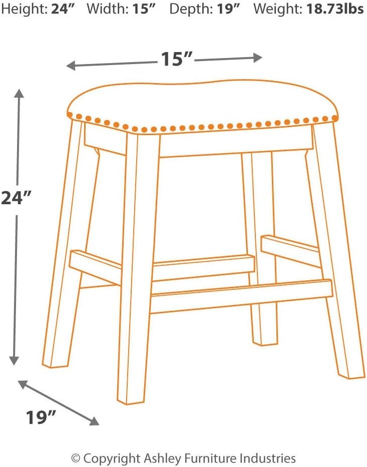 image:imageSignature Design by Ashley Caitbrook 24 Counter Height Barstools Set of 4 GrayRustic Gray