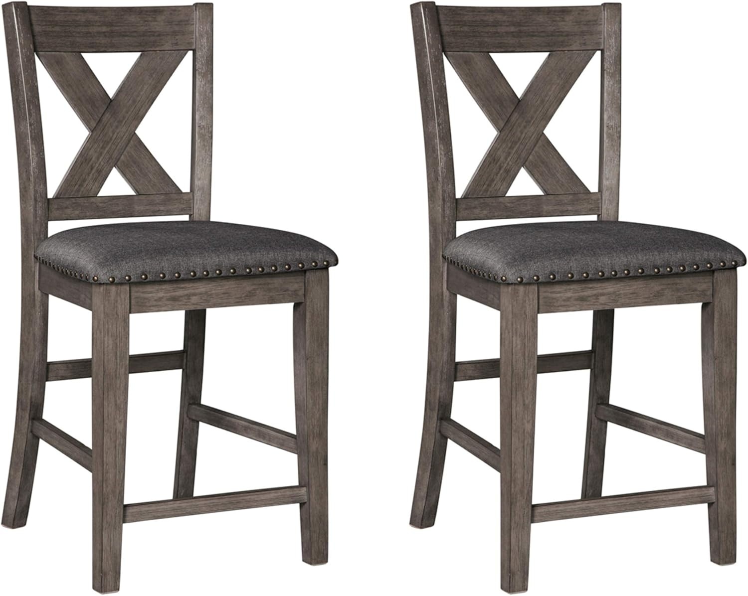 image:imageSignature Design by Ashley Caitbrook 24 Counter Height Barstools Set of 4 GrayRustic Gray