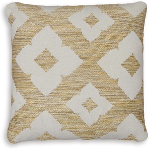 Signature Design by Ashley Brockner Next-Gen Nuvella Pillow, Set of 4, Square, Yellow & Beige 4 Count(Yellow & Beige)