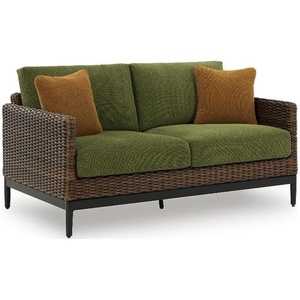 Signature Design by Ashley Needle Snow Outdoor Loveseat with Cushion