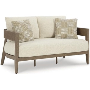 Signature Design by Ashley Pampas Thistle Outdoor Loveseat with Cushion