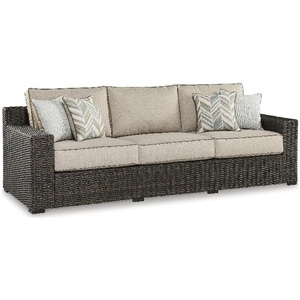 Signature Design by Ashley Teak Opaline Outdoor Sofa with Cushion