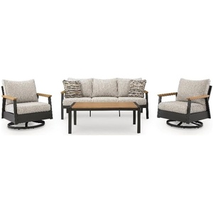 Signature Design by Ashley Virga Zinc Outdoor Sofa/Chairs/Table (Set of 4)