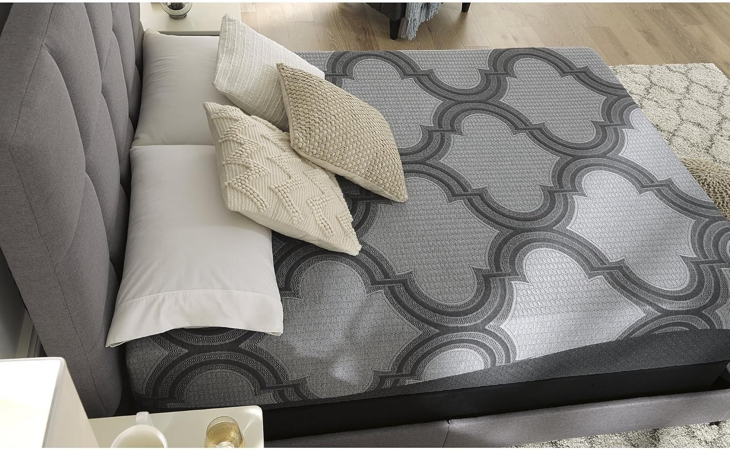 image:imageSignature Design by Ashley Destin Cove Pillow Top Twin Mattress Luxury Plush Feel Cooling Knit Cover Memory Foam and Wrapped Coils FiberglassFree Delivered in a Box for Kids and Guest RoomsKing