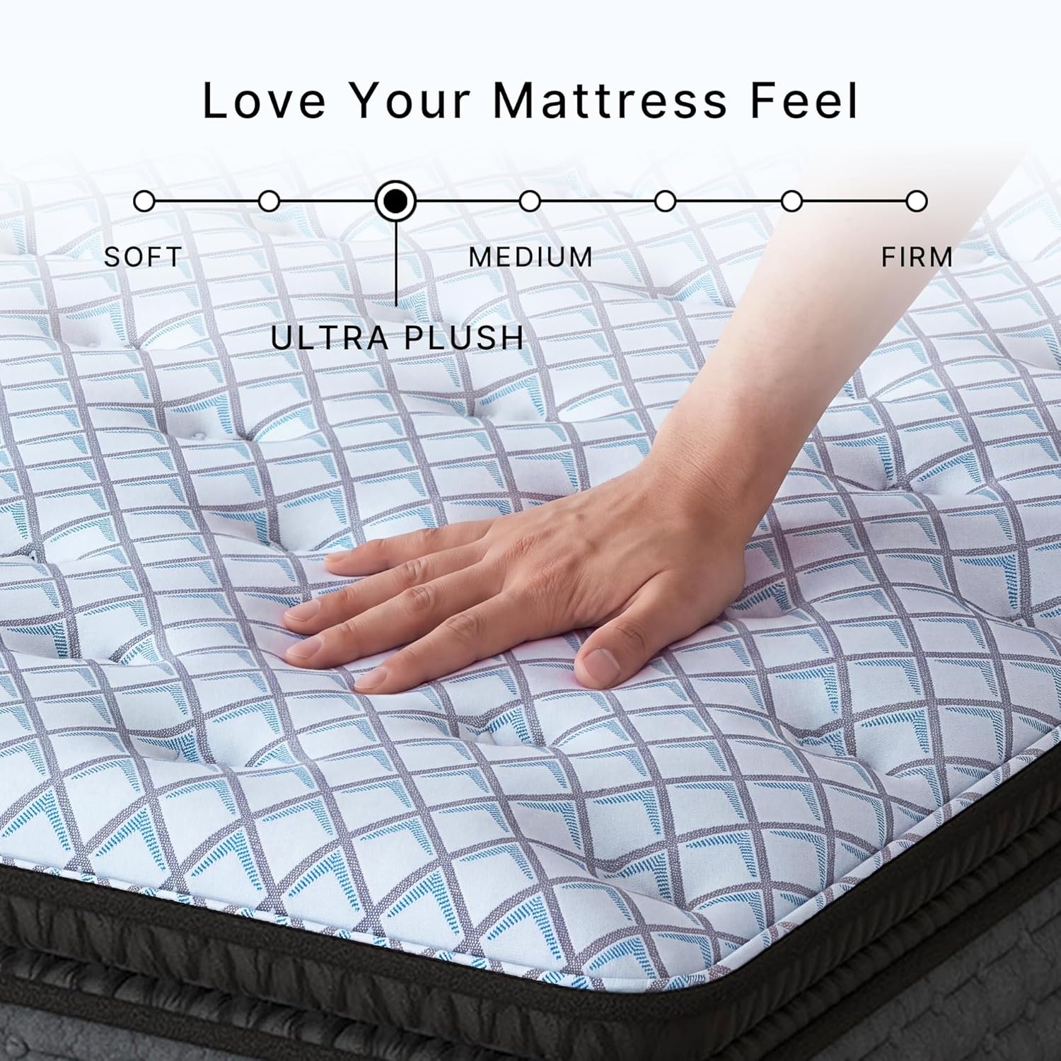 image:imageSignature Design by Ashley Destin Cove Pillow Top Twin Mattress Luxury Plush Feel Cooling Knit Cover Memory Foam and Wrapped Coils FiberglassFree Delivered in a Box for Kids and Guest RoomsQueen
