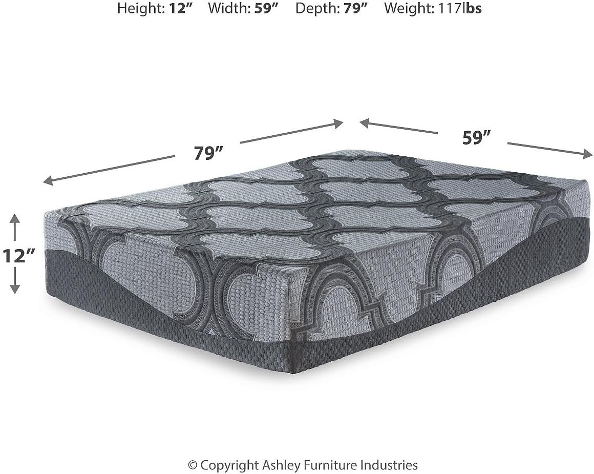 image:imageSignature Design by Ashley Destin Cove Pillow Top Twin Mattress Luxury Plush Feel Cooling Knit Cover Memory Foam and Wrapped Coils FiberglassFree Delivered in a Box for Kids and Guest RoomsQueen