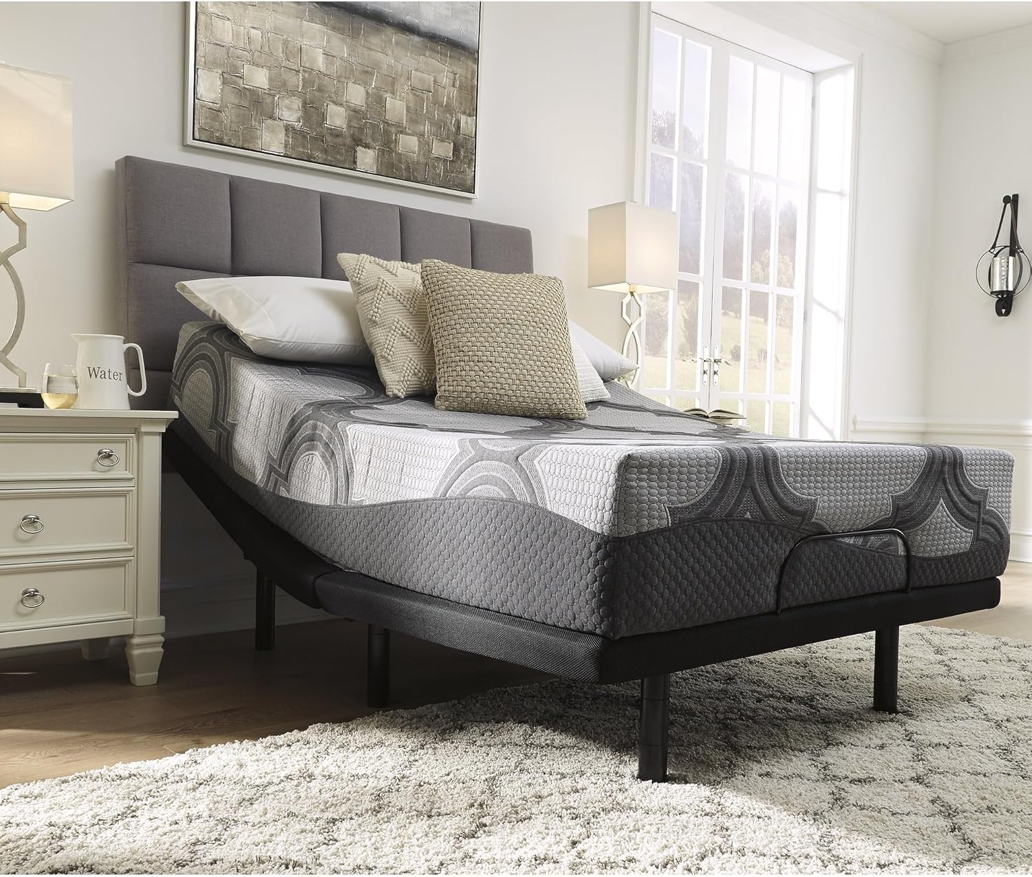 image:imageSignature Design by Ashley Destin Cove Pillow Top Twin Mattress Luxury Plush Feel Cooling Knit Cover Memory Foam and Wrapped Coils FiberglassFree Delivered in a Box for Kids and Guest RoomsQueen