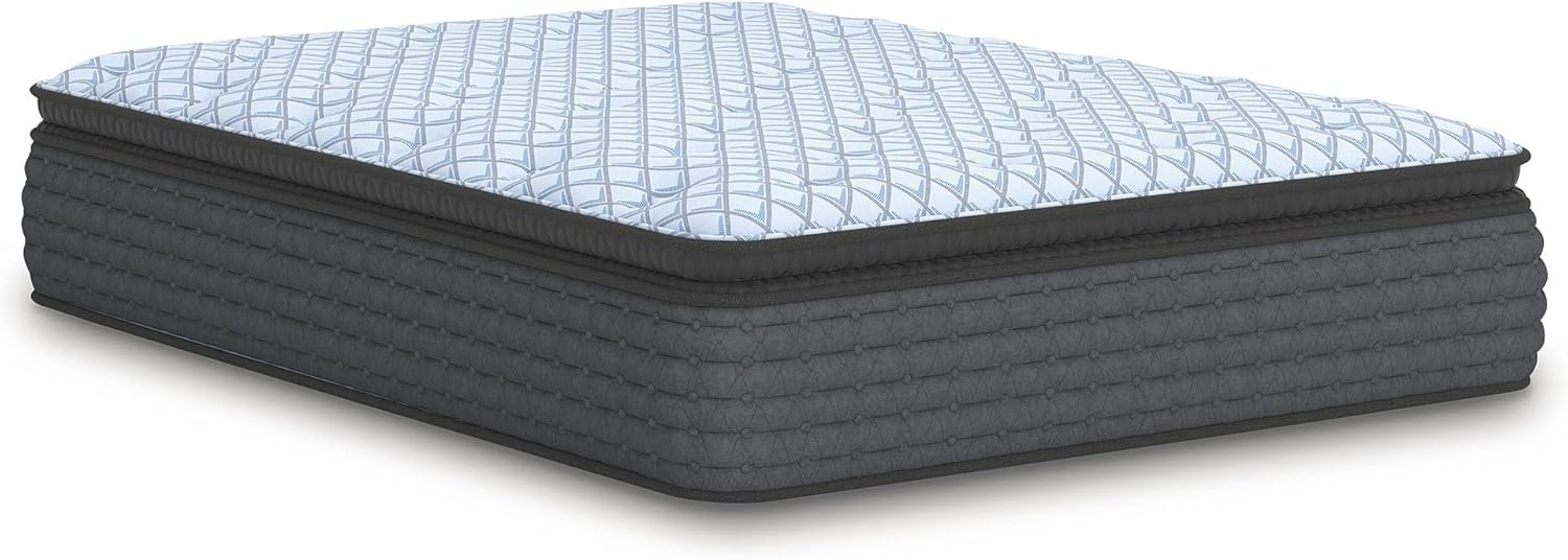 image:imageSignature Design by Ashley Destin Cove Pillow Top Twin Mattress Luxury Plush Feel Cooling Knit Cover Memory Foam and Wrapped Coils FiberglassFree Delivered in a Box for Kids and Guest RoomsQueen