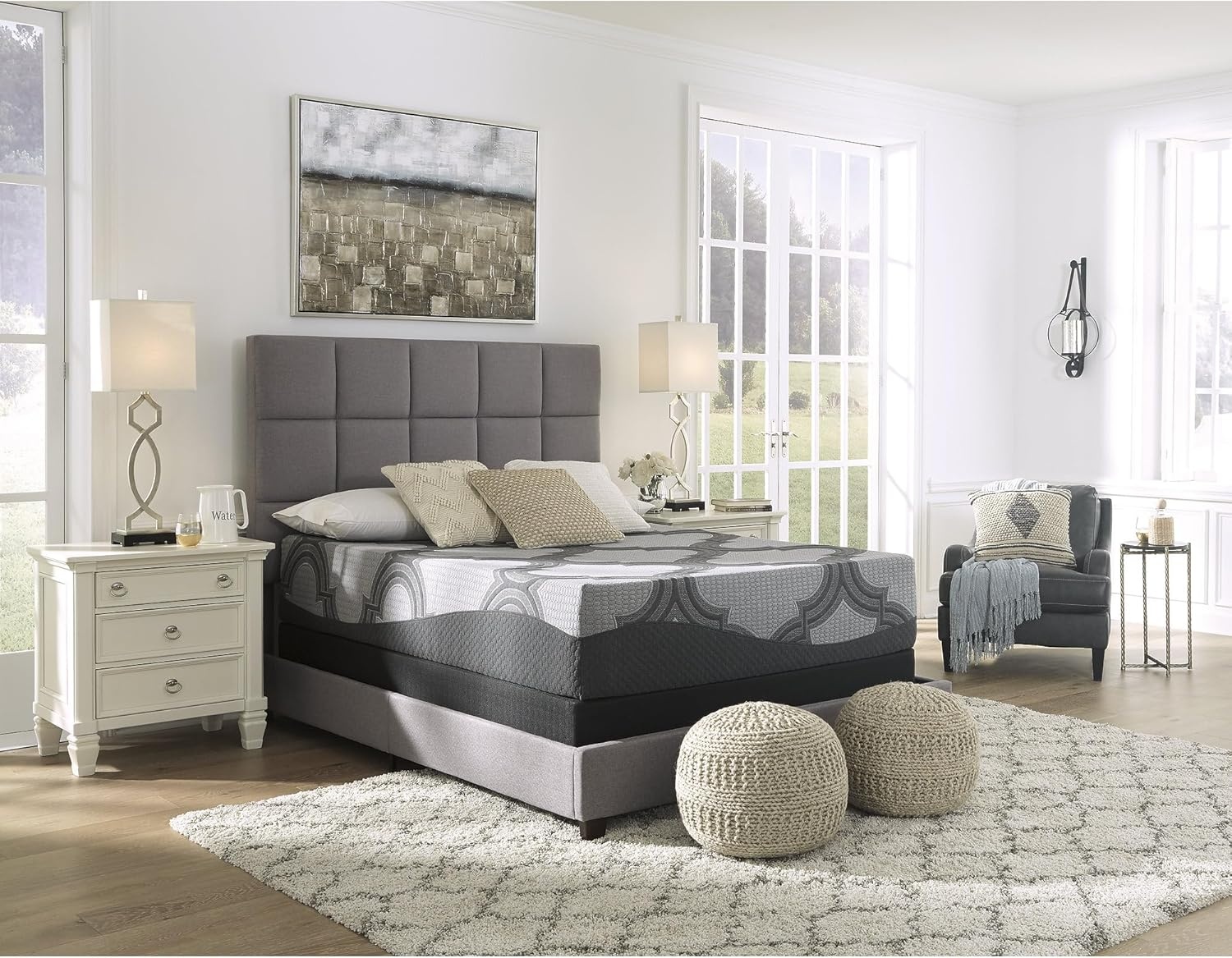 image:imageSignature Design by Ashley Destin Cove Pillow Top Twin Mattress Luxury Plush Feel Cooling Knit Cover Memory Foam and Wrapped Coils FiberglassFree Delivered in a Box for Kids and Guest RoomsQueen