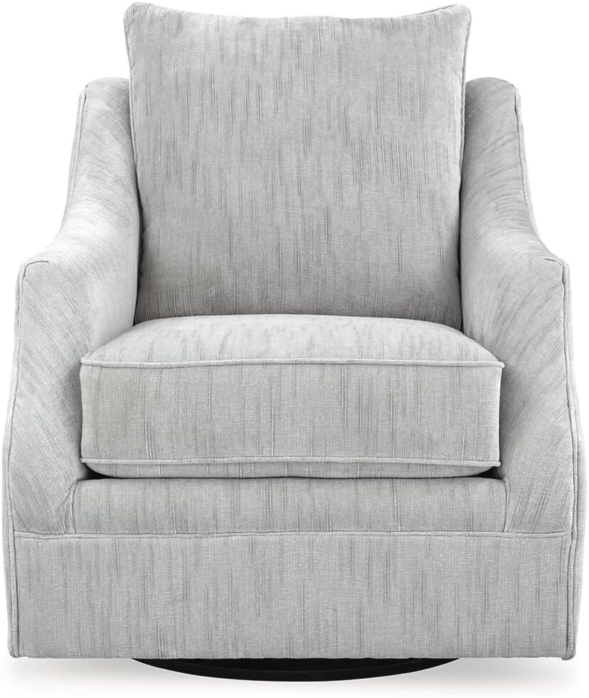 image:imageSignature Design by Ashley Gubbins Classic Swivel Accent Chair with Reversible Pillow Back and Loose Seat Cushion Light Gray