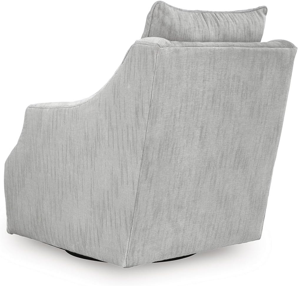 image:imageSignature Design by Ashley Gubbins Classic Swivel Accent Chair with Reversible Pillow Back and Loose Seat Cushion Light Gray