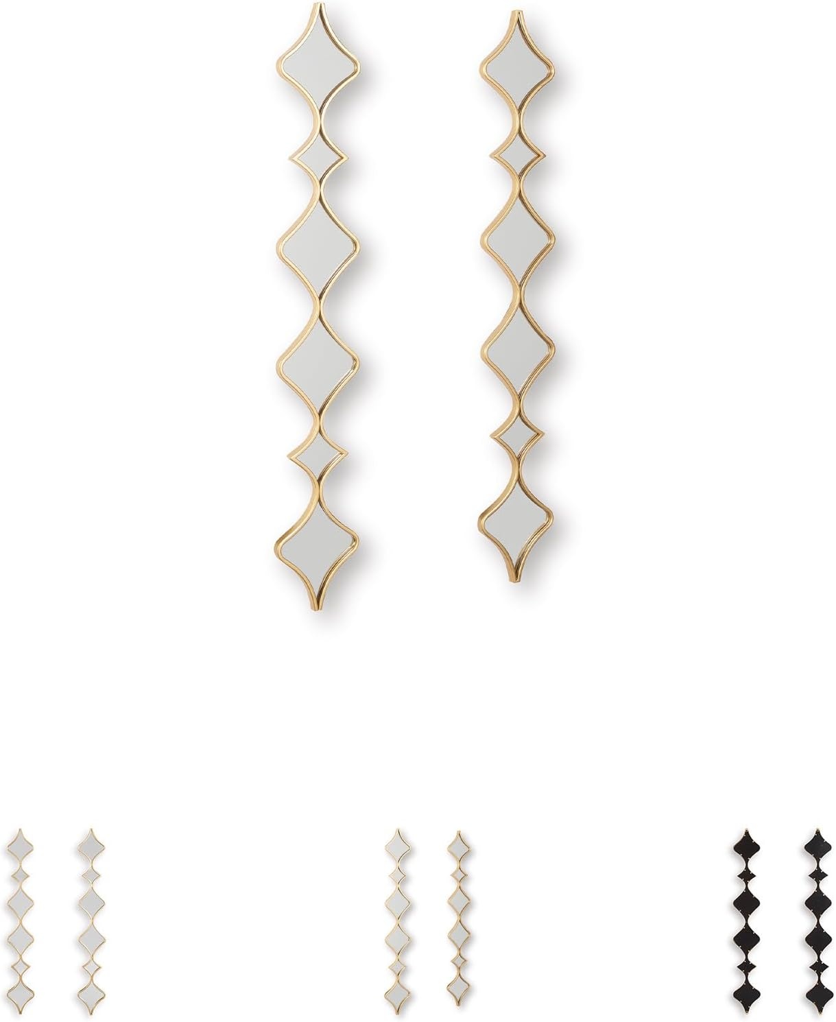 image:imageSignature Design by Ashley Harriswood Art Deco Accent Mirror Set with Thin Frame Set of 2 Gold