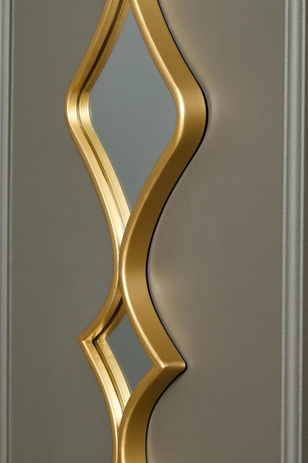 image:imageSignature Design by Ashley Harriswood Art Deco Accent Mirror Set with Thin Frame Set of 2 Gold