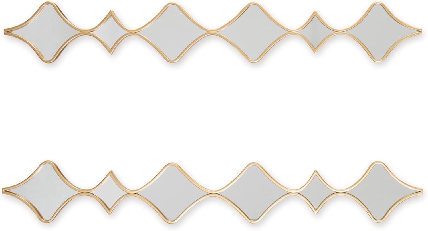 image:imageSignature Design by Ashley Harriswood Art Deco Accent Mirror Set with Thin Frame Set of 2 Gold