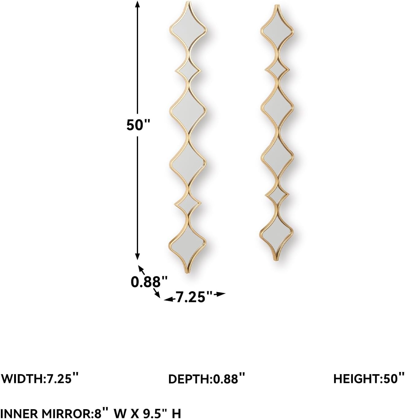 image:imageSignature Design by Ashley Harriswood Art Deco Accent Mirror Set with Thin Frame Set of 2 Gold