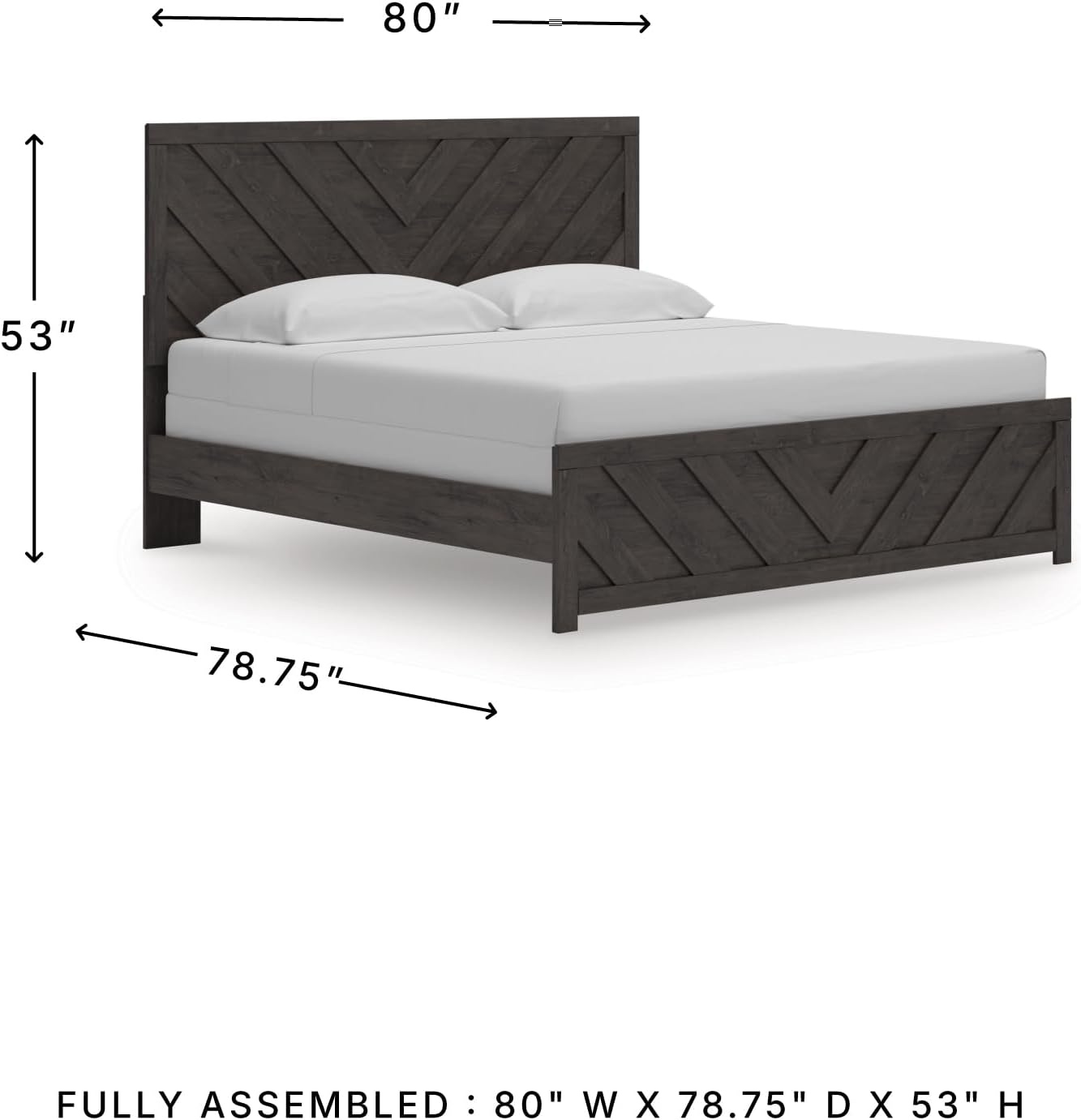 image:imageSignature Design by Ashley Prendonea Casual King Panel Bed Foundation or Box Spring Needed GrayKing US Standard