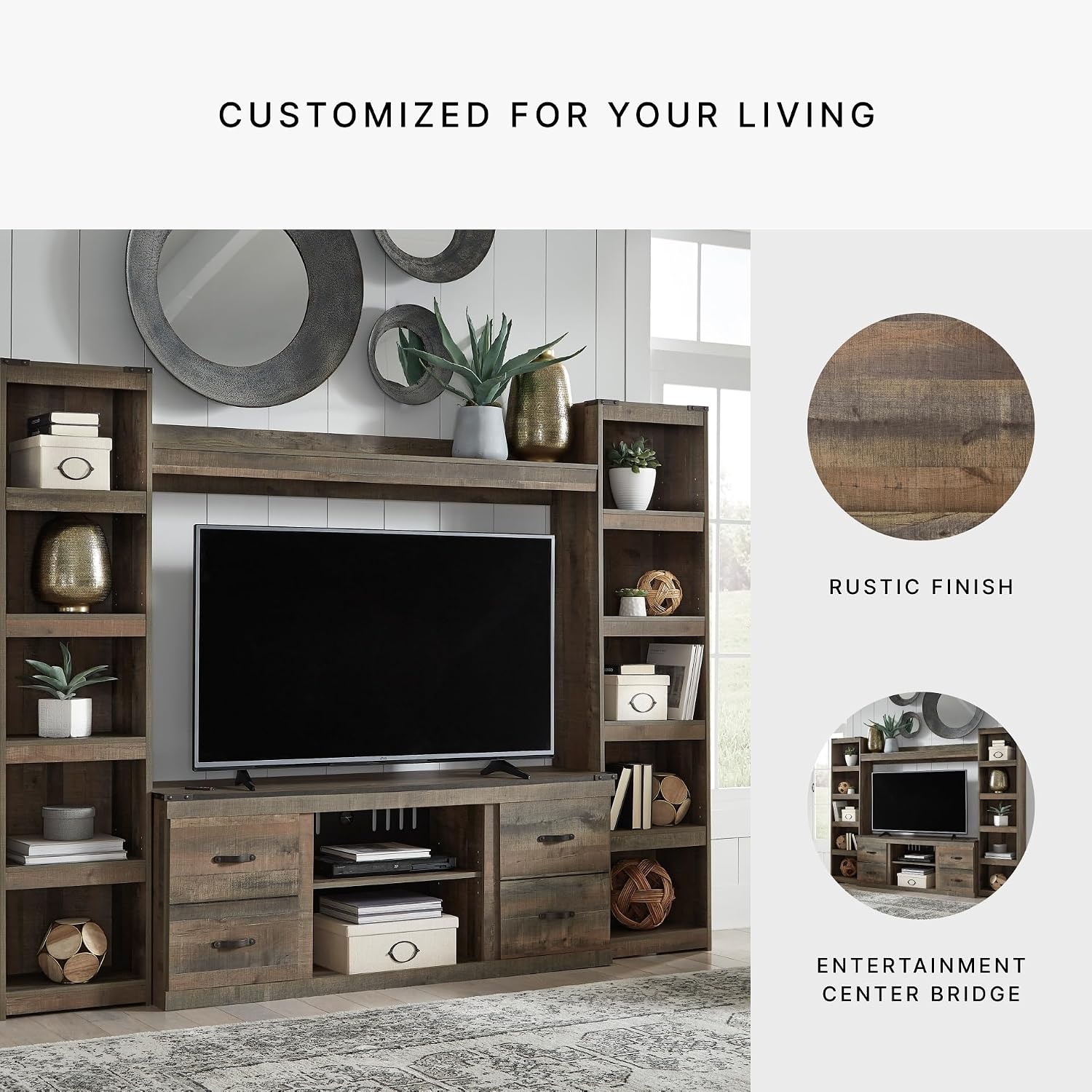 image:imageSignature Design by Ashley Willowton Entertainment Bridge Component ONLY WhitewashGrey