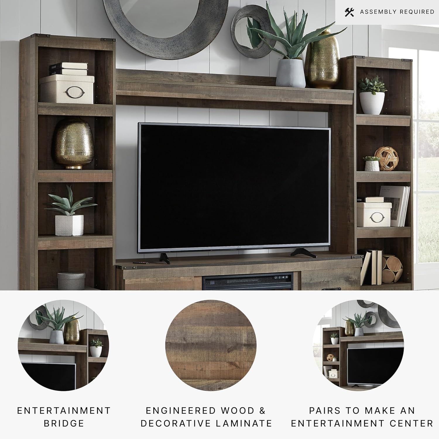 image:imageSignature Design by Ashley Willowton Entertainment Bridge Component ONLY WhitewashGrey