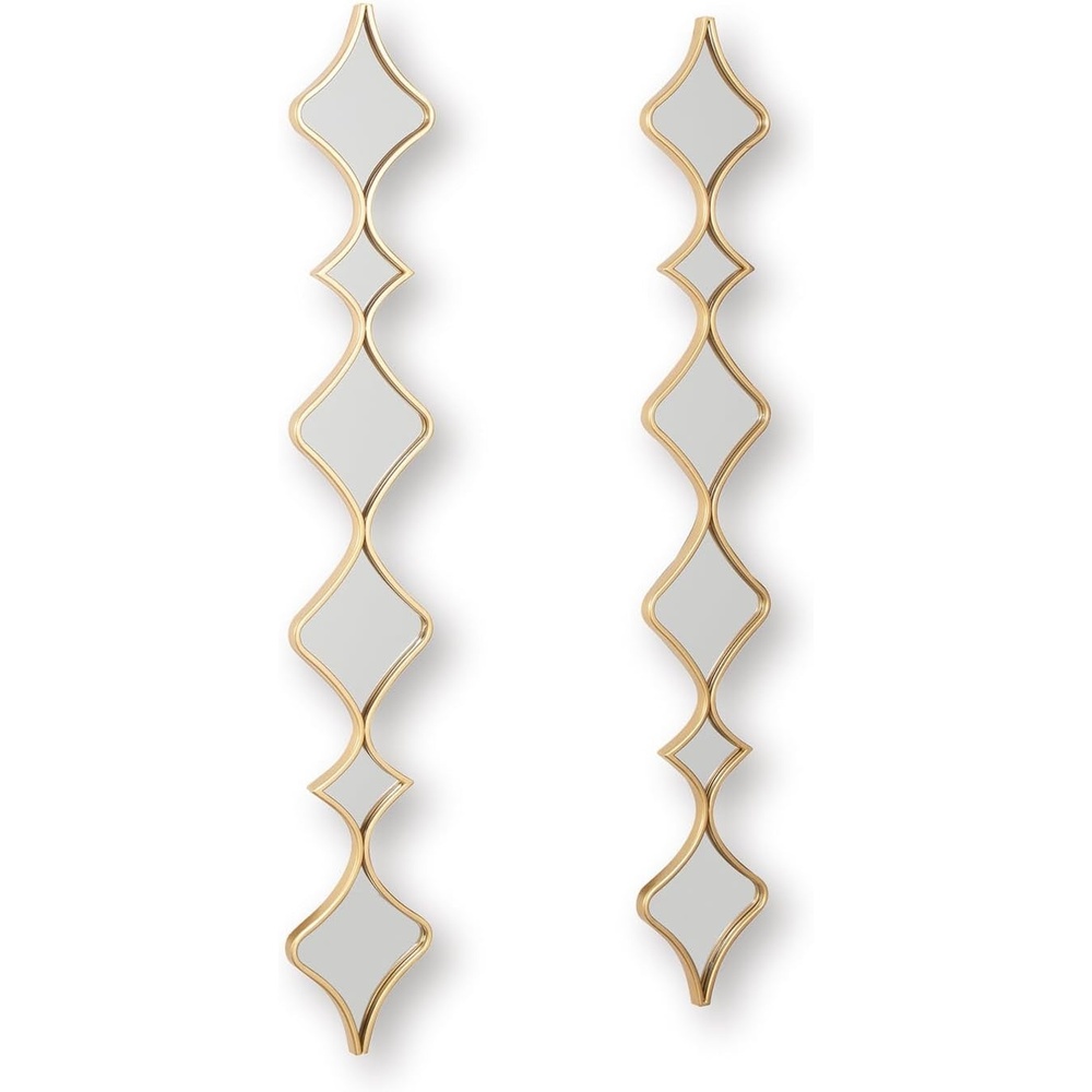 image:imageSignature Design by Ashley Harriswood Art Deco Accent Mirror Set with Thin Frame Set of 2 Gold