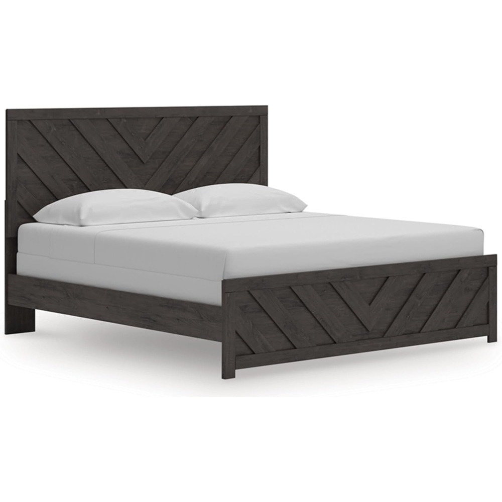 image:imageSignature Design by Ashley Prendonea Casual King Panel Bed Foundation or Box Spring Needed GrayKing US Standard