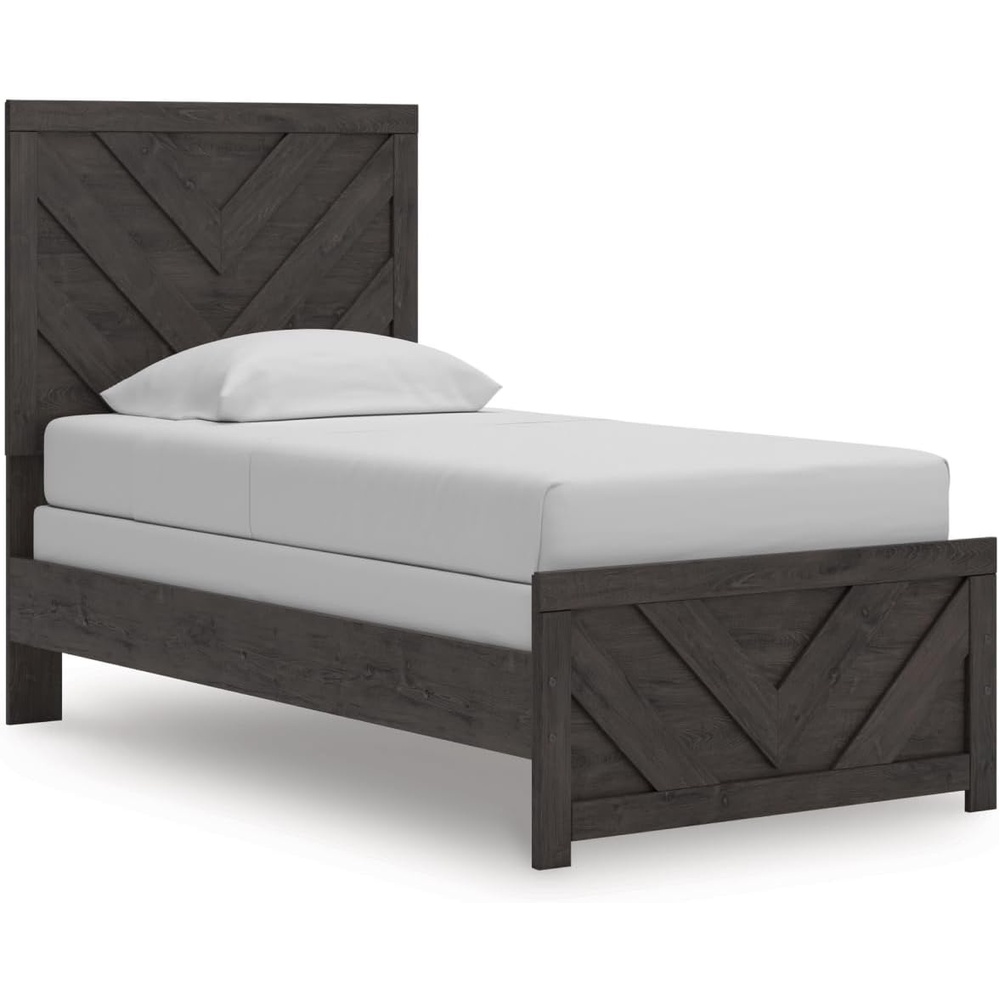 image:imageSignature Design by Ashley Prendonea Casual King Panel Bed Foundation or Box Spring Needed GrayTwin