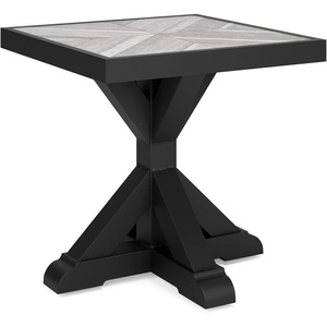 Signature Design by Ashley Beachcroft Indoor & Outdoor Square End Table, Beige(Black)