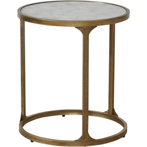 Signature Design by Ashley Hannodream Modern End Table with Architectural Geometry Design, Dark Brown(Antique Gold)