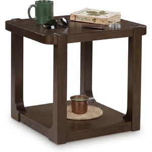 Signature Design by Ashley Hannodream Modern End Table with Architectural Geometry Design, Dark Brown(Dark Brown – Shelf)