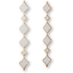 Signature Design by Ashley Harriswood Art Deco Accent Mirror Set with Thin Frame, Set of 2, Gold
