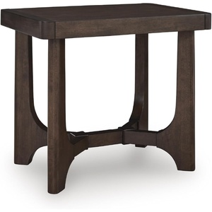 Signature Design by Ashley Korestone Contemporary End Table with Trestle Base, Dark Brown