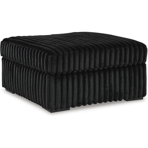 Signature Design by Ashley Midnight-Madness Casual Upholstered Oversized Accent Ottoman, Black
