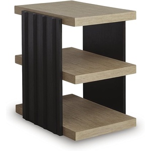 Signature Design by Ashley Rylandyn Contemporary End Table with Storage, Light Brown & Black
