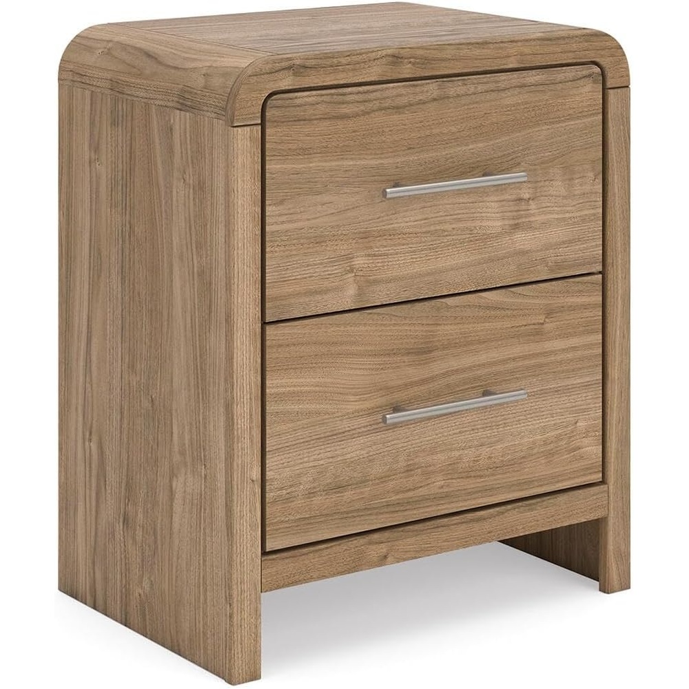 image:imageSignature Design by Ashley Dayella Casual 2Drawer Nightstand with Storage USB Ports and AntiTipping Kits Warm Brown