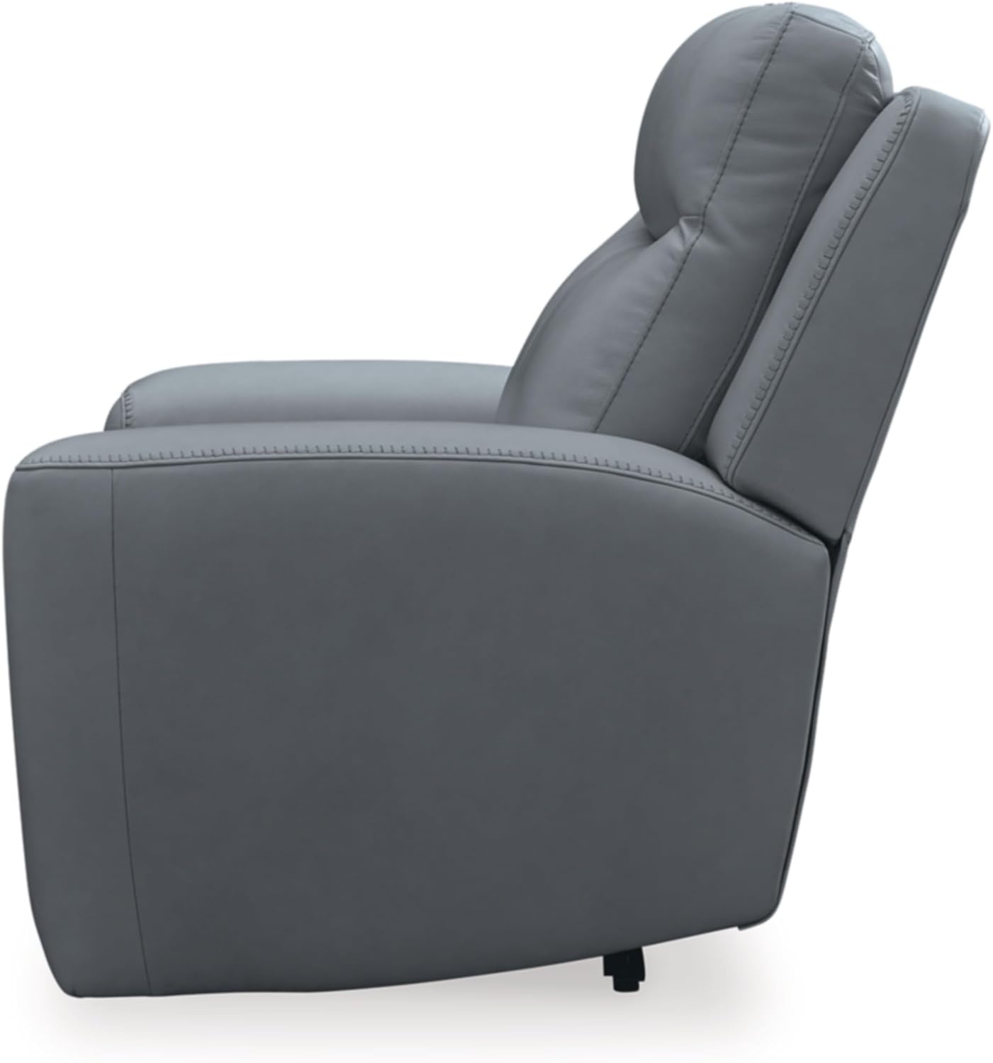 image:imageSignature Design by Ashley Mindanao Contemporary Leather Match Upholstered Power Recliner with Adjustable Headrest Gray
