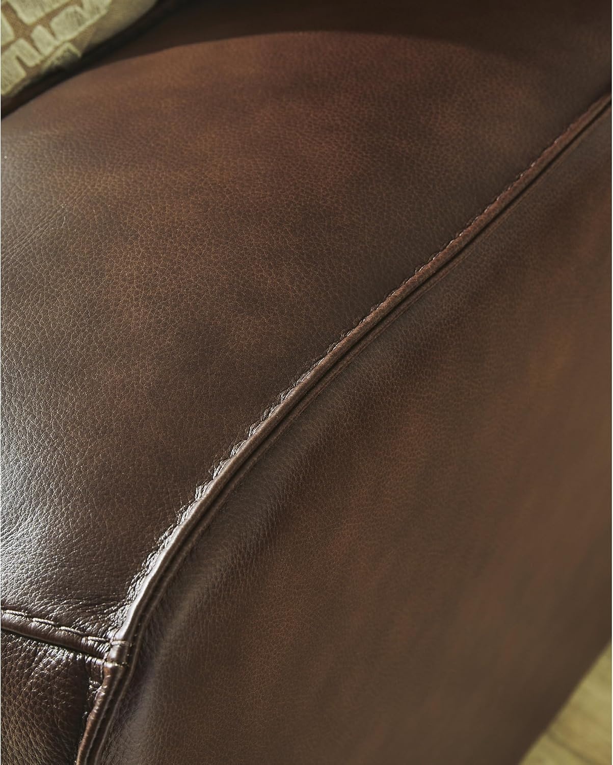 image:imageSignature Design by Ashley Silverbrooke Contemporary Leather Match 6Piece Power Reclining Sectional with Chaise Adjustable Headrest USB Ports and Storage Dark Brown