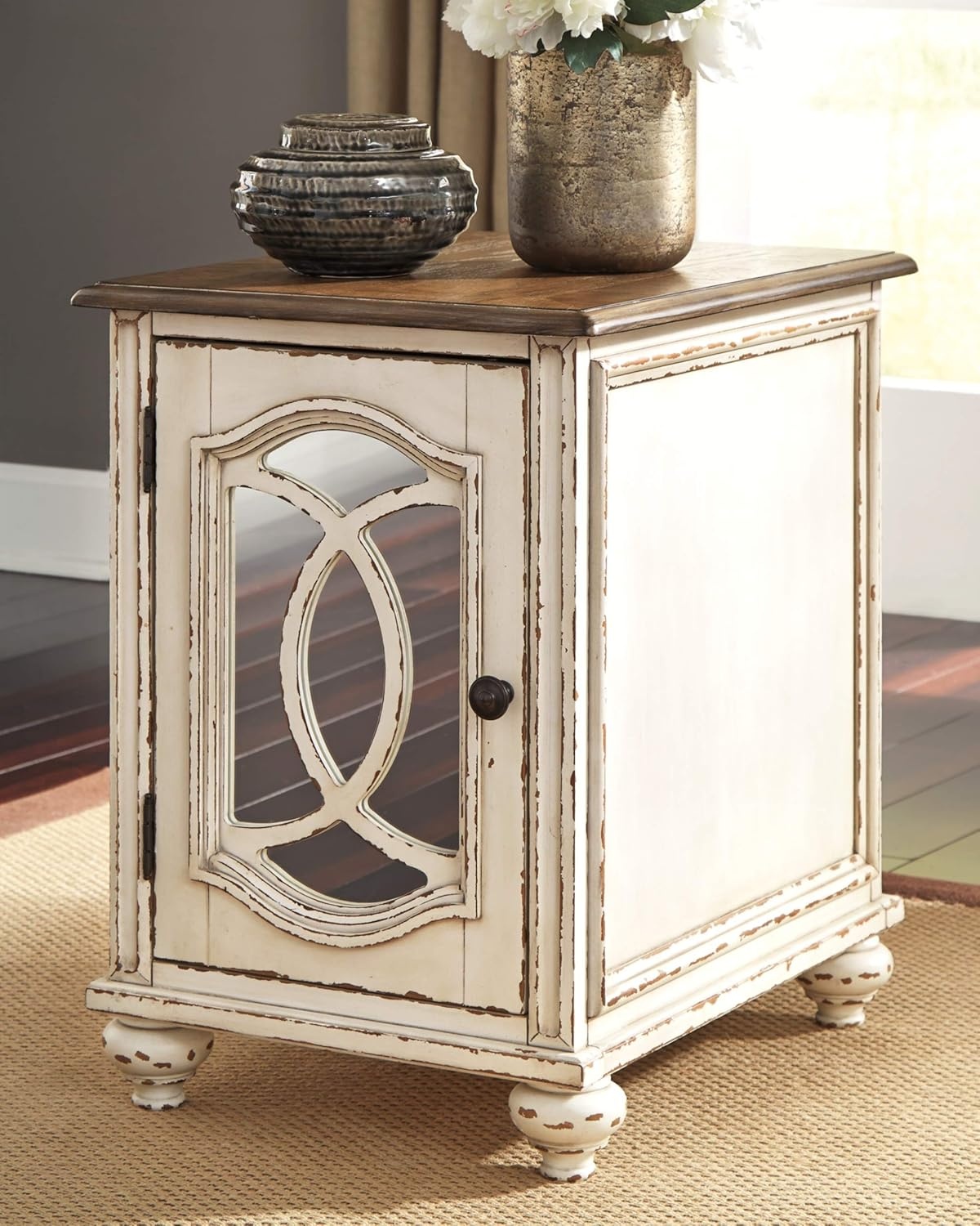 image:imageSignature Ashley Realyn Farmhouse TV Stand and Chair Side End Table