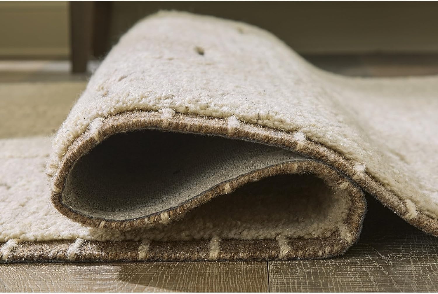 image:imageSignature Design by Ashley Clayman Scandinavian Handwoven 8 x 10 Large Rug Beige amp Dark Brown