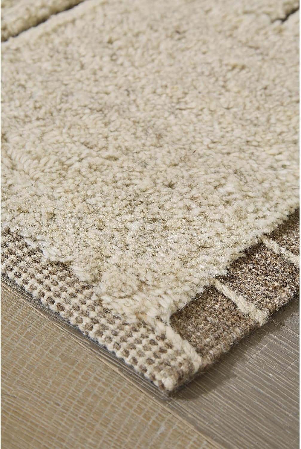 image:imageSignature Design by Ashley Clayman Scandinavian Handwoven 8 x 10 Large Rug Beige amp Dark Brown