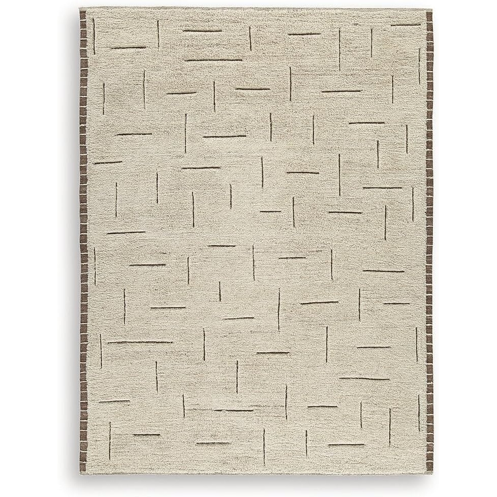 image:imageSignature Design by Ashley Clayman Scandinavian Handwoven 8 x 10 Large Rug Beige amp Dark Brown