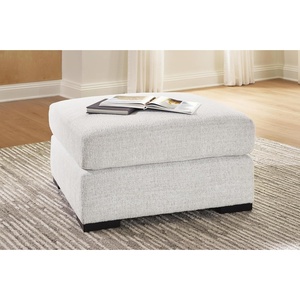 Signature Design by Ashley Kendrie Contemporary Stain Resistant Upholstered Oversized Accent Ottoman, Off White