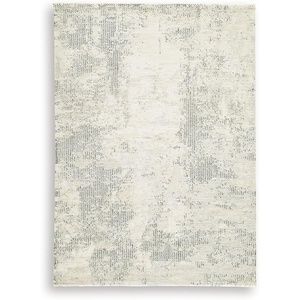 Signature Design by Ashley Raif Modern 5 x 7 Medium Rug with Abstract Pattern, White & Light Gray