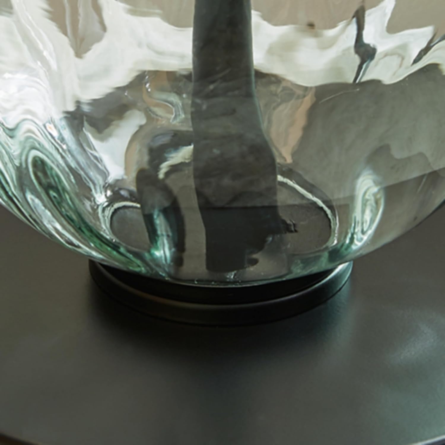 image:imageSignature Design by Ashley Airbal Modern 295 Glass and Metal Table Lamp Set of 2 Black amp Glass